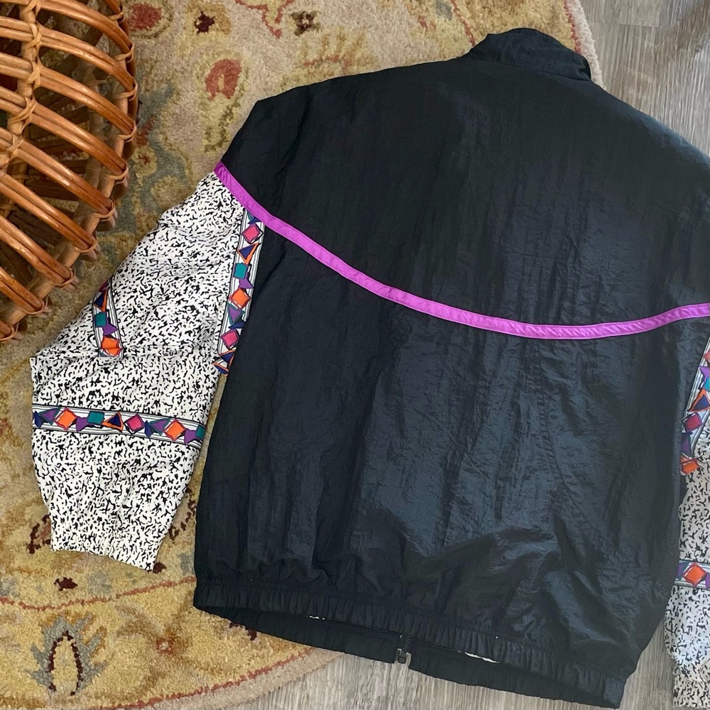 SOLD Vintage 1990s HEAD Abstract Cotton Lined Nylon Windbreaker Jacket Size M - Picture 12 of 14
